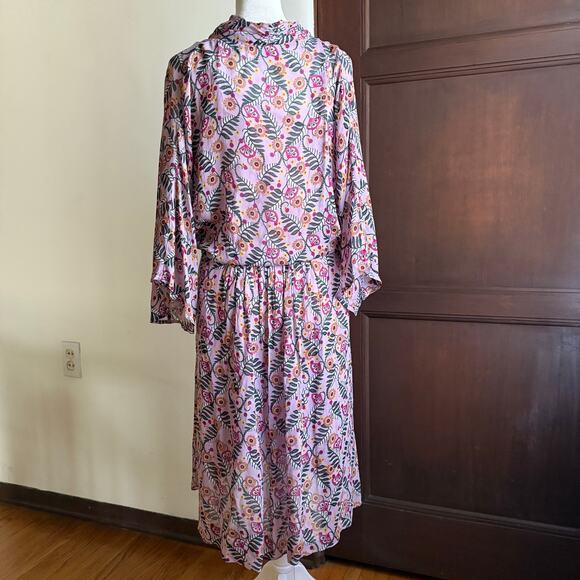 DAY Birger et Mikkelsen | Amethyst Purple Floral Chiffon Faux Wrap Dress Size 10 - Picture 3 of 10